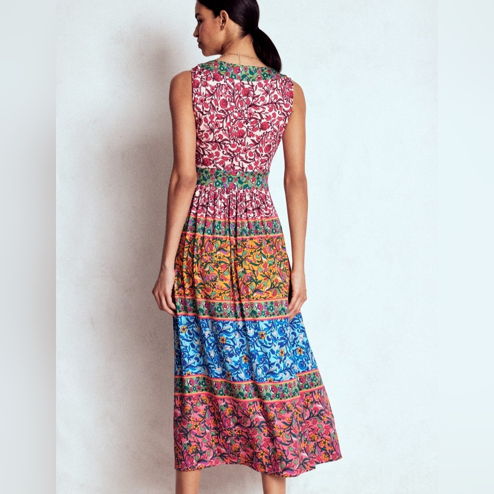 Boden Olympia Jersey Maxi Dress Multi Floral Size 14R Boho Stretch NWOT $195 - Picture 3 of 7
